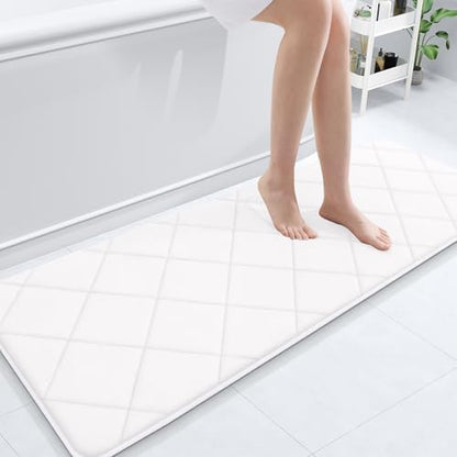 OLANLY Memory Foam Bath Mat 59x20, Ultra Soft and Absorbent Bathroom Rugs