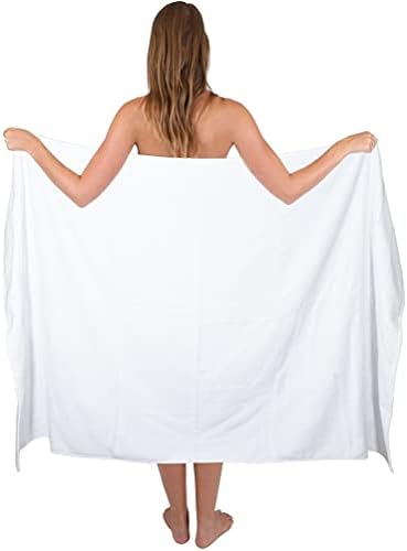 Belizzi Home Premium Cotton Oversized 2 Pack Bath Sheet 35x70-100% Pure Cotton - Ideal for Everyday use - Ultra Soft & Highly Absorbent - Machine Washable - White