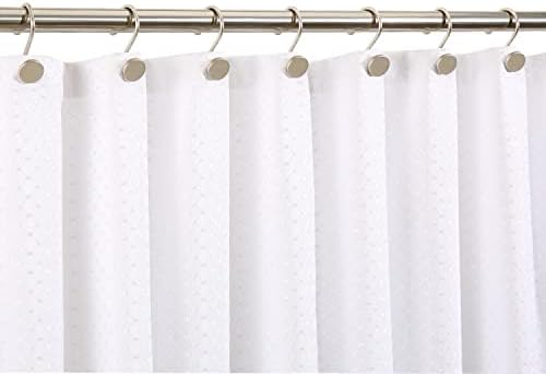 CHICTIE Nickel Shower Curtain Hooks, Rustproof Shower Curtain Rings for Bathroom, Metal Shower Hooks for Shower Curtain Rod, Modern Decorative Shower Curtain Hangers Set of 12, Round Heavy Duty Design