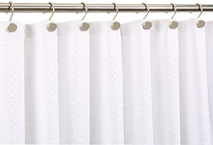 CHICTIE Nickel Shower Curtain Hooks, Rustproof Shower Curtain Rings for Bathroom, Metal Shower Hooks for Shower Curtain Rod, Modern Decorative Shower Curtain Hangers Set of 12, Round Heavy Duty Design
