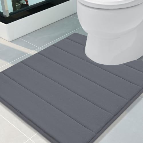 Buganda Memory Foam U-Shaped Toilet Rugs 24 x 20, Absorbent Bathroom mat