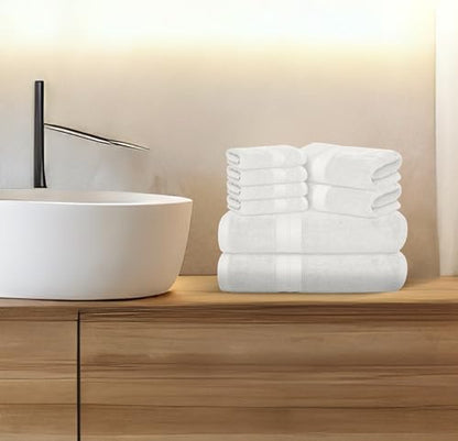 Avalon Towels White Bath Towels, White Towel Set, 8pc
