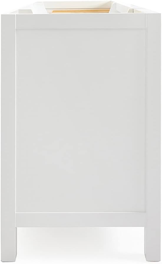 ARIEL Cambridge 60-inch Bathroom Vanity Base Cabinet,Solid Wood, 2 Soft Closing Doors, 9 Dovetail Drawers, White