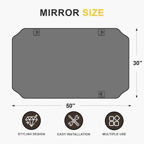Vanity Bathroom Mirror for Over Sink, 50"x30", Black Metal Framed