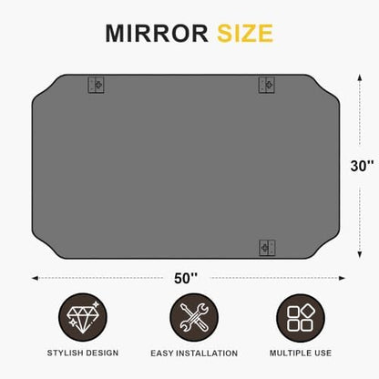 Vanity Bathroom Mirror for Over Sink, 50"x30", Black Metal Framed