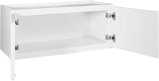 Design House Brookings Shaker Bridge Wall Kitchen Cabinet W3012, 30 W x 12 D x 12 H, Painted White, Solid Wood, Ready to Assemble, 561621