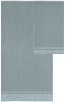 Modern Threads Astra 6-Piece 100% Cotton Towel Set – Jacquard Geometric Pattern – Includes 2 Bath Towels, 2 Hand Towels, 2 Washcloths – Absorbent, Quick Dry, Soft & Durable – Seafoam