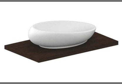 Scarabeo 8601-No Hole Moai Oval Shaped Ceramic Vessel Bathroom Sink, White