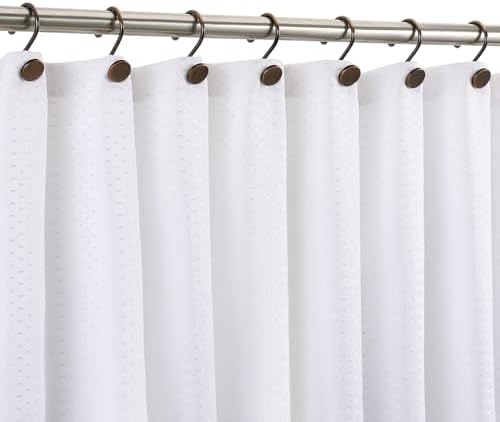 CHICTIE Bronze Shower Curtain Hooks, Oil Rubbed Rustproof Shower Curtain Rings for Bathroom, Metal Decorative Shower Hooks for Shower Curtain Rod, Set of 12 Shower Hangers Round Heavy Duty Design