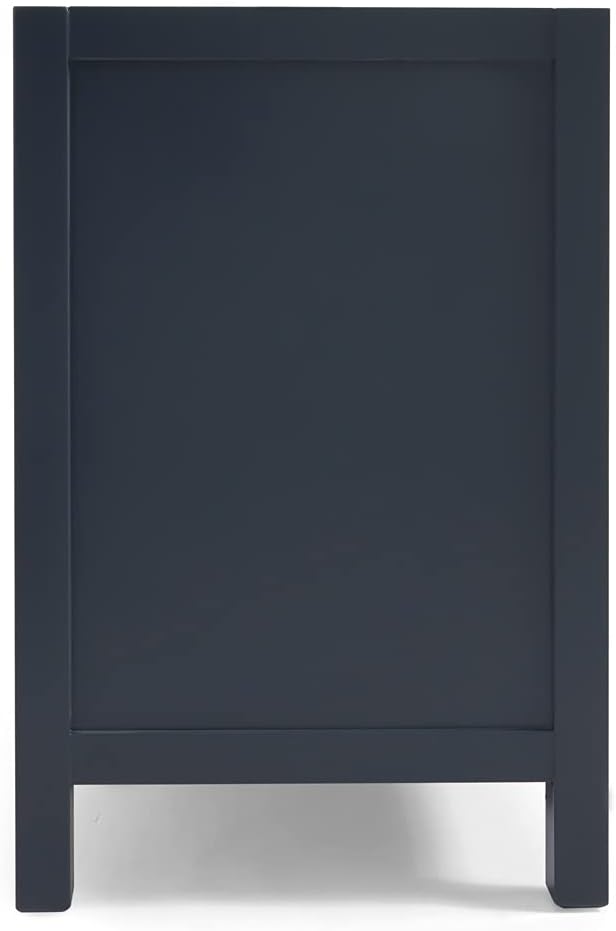 ARIEL Cambridge 54-inch Bathroom Vanity Base Cabinet,Solid Wood, 2 Soft Closing Doors, 9 Dovetail Drawers, Midnight Blue