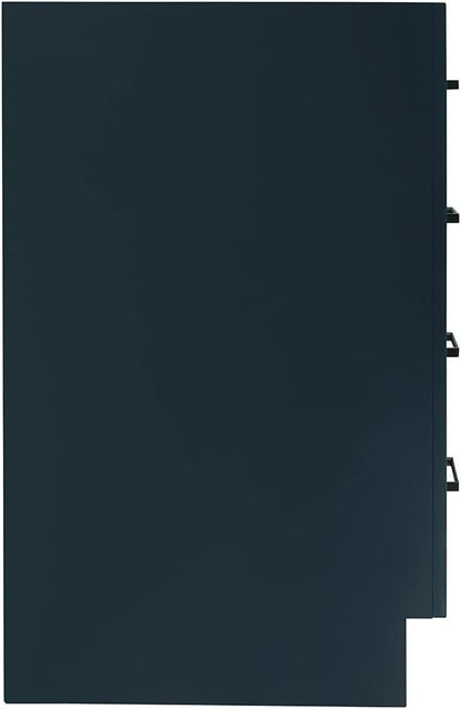 ARIEL Hepburn 36-inch Bathroom Vanity Base Cabinet,Solid Wood, 2 Soft Closing Doors, 5 Dovetail Drawers, Midnight Blue