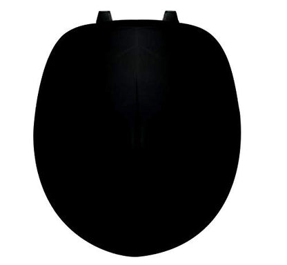 Centoco Black Toilet Seat Round, Toilet Seat Cover, Closed Front with Cover, Residential, Top Mount Plastic Hinge, Plastic, Made in the USA, 200-407