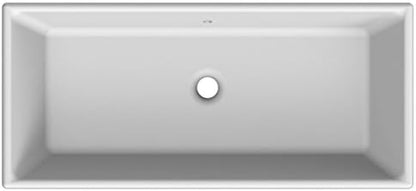 Scarabeo 8033-No Hole Gaia Rectangular Ceramic Self Rimming/Vessel Sink, White
