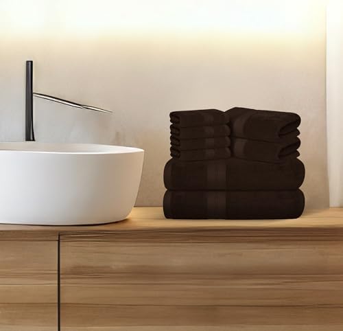 Avalon Towels Chocolate Brown Towels, Brown Towel Set, 8pc