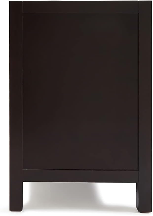ARIEL Cambridge 48-inch Bathroom Vanity Base Cabinet,Solid Wood, 2 Soft Closing Doors, 9 Dovetail Drawers, Espresso