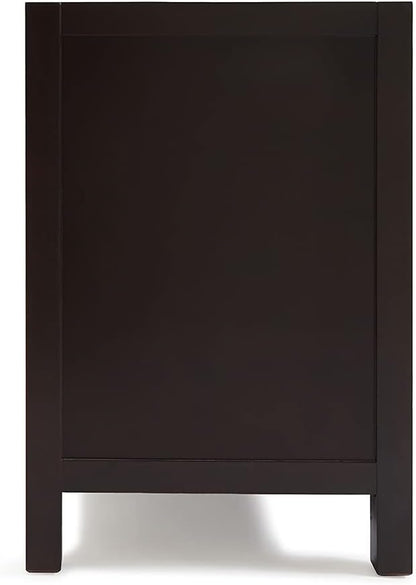 ARIEL Cambridge 48-inch Bathroom Vanity Base Cabinet,Solid Wood, 2 Soft Closing Doors, 9 Dovetail Drawers, Espresso
