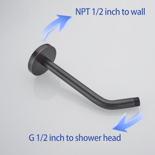 Shower Arm with Flange, Made of 304 Stainless Steel Shower Extension Extender Pipe, Wall-Mounted for Fixed Bathroom Showerhead, Never Rust 10 Inch Oil Rubbed Bronze,SW-RD91018-10-ORB.