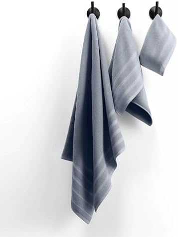Hearth & Harbor Bath Towels for Bathroom - 100% Ring Spun Cotton Luxury Bathroom Towels - Soft & Highly Absorbent Bath Towels Set, 6 Piece Set, Ice Blue
