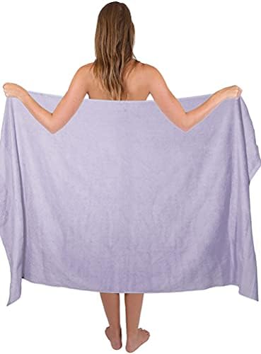 Belizzi Home Premium Cotton Oversized 2 Pack Bath Sheet 35x70-100% Pure Cotton - Ideal for Everyday use - Ultra Soft & Highly Absorbent - Machine Washable - Purple