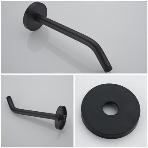Shower Arm with Flange,Ceiling Mount Replacement Rain Shower Head Straight Arm Ceiling-Mounted For Fixed Shower Head & High Pressure Rain 10 Inch Matte Black,SW-RD91018-10MB.
