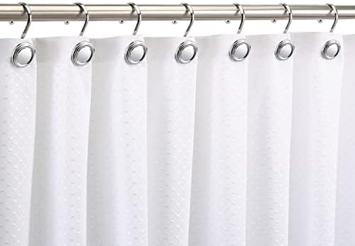 CHICTIE Chrome Shower Curtain Hooks Rings, Decorative Silver Shower Hook for Shower Curtain, Rustproof Modern Shower Rings Hangers for Bathroom Curtains Rods, Set of 12