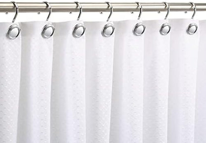 CHICTIE Chrome Shower Curtain Hooks Rings, Decorative Silver Shower Hook for Shower Curtain, Rustproof Modern Shower Rings Hangers for Bathroom Curtains Rods, Set of 12