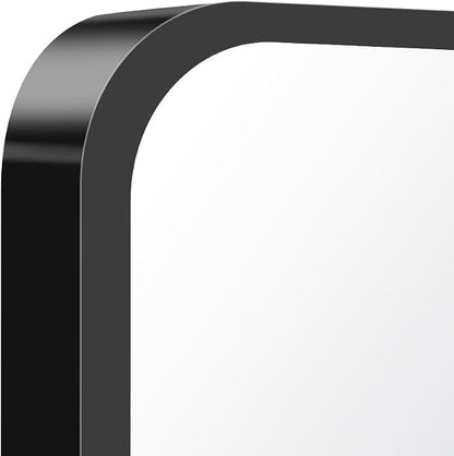 BONEWEI 66x30 inch Large Bathroom Mirror,Black Rectangle Mirror,Wall Mounted Bathroom Frame Vanity Mirror with Round Corner for Bedroom Living Room, Entryway Hangs Horizontal or Vertical