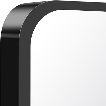 BONEWEI 36x40 inch Bathroom Mirror,Black Rectangle Mirror,Wall Mounted Bathroom Frame Vanity Mirror with Round Corner for Bedroom Living Room,Entryway Hangs Horizontal or Vertical