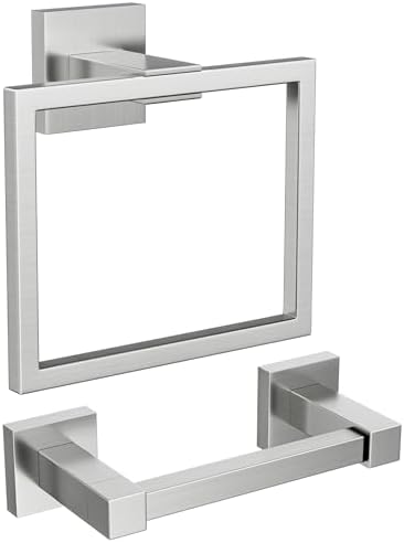 FORIOUS Toilet Paper Holder and Towel Ring Set, Bathroom Accessories Set