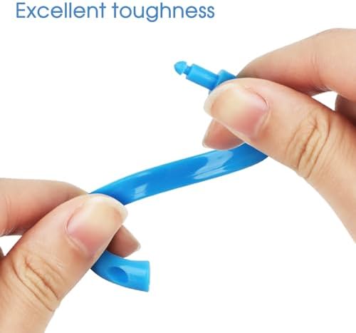 Blue Shower Curtain Hooks - 12 Pcs Circular Plastic Shower Curtain Rings for Bathroom - O Shaped Blue Shower Hooks Rings for Shower Curtain Rod