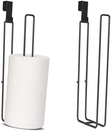Black Toilet Paper Holder, Bathroom Toilet Paper Roll Holder with Storage Extra 2 Rolls, Over The Tank Toilet Paper Holder with Storage, Stainless Steel, 2Pcs