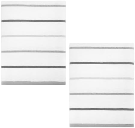 IZOD – Bath Towels, Plush Ringspun Cotton Blend with Striped Design and Dark Hem Finish, Set of 2 (Sandbar Grey)