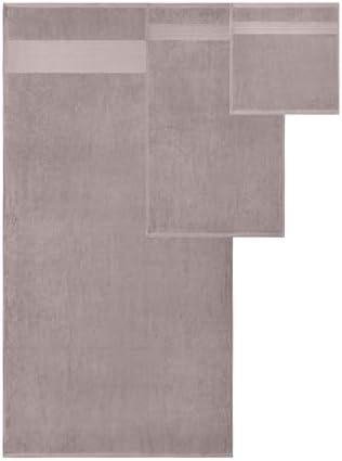 Modern Threads Allie 6-Piece 100% Cotton Towel Set – Jacquard Floral Border – Includes 2 Bath Towels, 2 Hand Towels, 2 Washcloths – Absorbent, Quick Dry, Soft & Durable – Taupe
