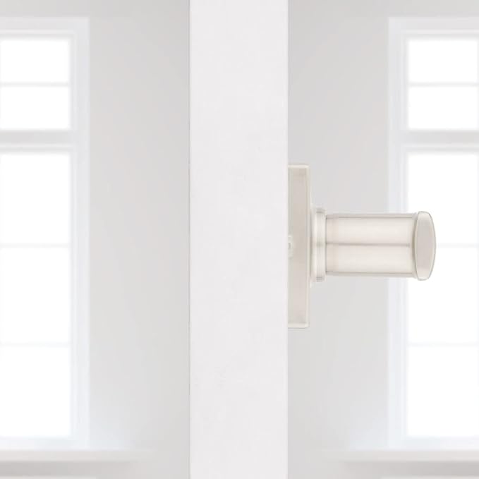 Kwikset Breton Dummy Door Handle, Single Sided Lever for Closets, French Double Doors, and Pantry, Satin Nickel Non-Turning Reversible Interior Push/Pull Lever, with Microban Protection
