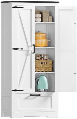 TEENFON Storage Cabinet with Doors & Adjustable Shelf