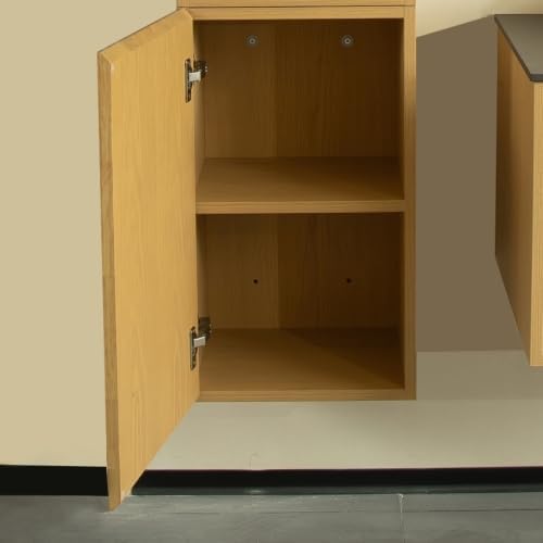 LKTART 23" Wall-Mounted Cabinet, Fluted Narrow Storage Cabinet with Door, Side Cabinet for Small Spaces Bathroom Laundry