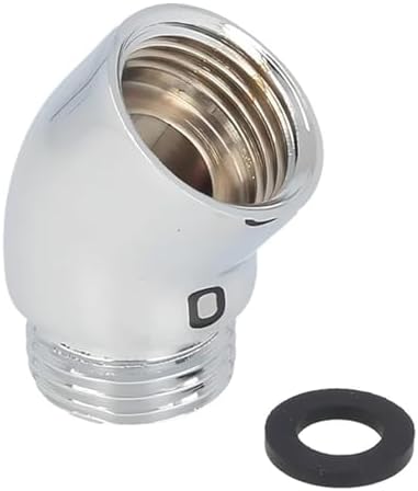 Shower Head Adapter,Solid Brass 135 Degree Shower Elbow Adapter,G1/2" Showers Head Extension Arm Connector (Chrome) (unspinable)