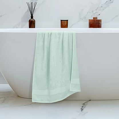 Belizzi Home 4 Pack Bath Towel Set 27x54, 100% Ring Spun Cotton, Ultra Soft Highly Absorbent Machine Washable Hotel Spa Quality Bath Towels for Bathroom, 4 Bath Towels - Sea Green
