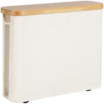 StorageWorks Toilet Paper Storage Basket with Bamboo Lid & Window