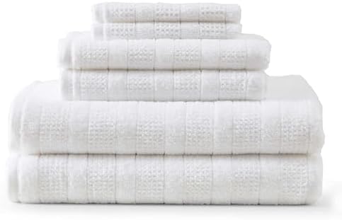 Martha Stewart - Cotton Bath Towel Set, Soft & Absorbent Towels, 6 Pack