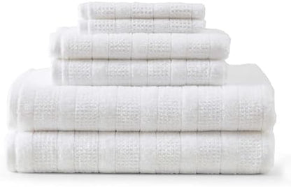 Martha Stewart - Cotton Bath Towel Set, Soft & Absorbent Towels, 6 Pack