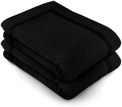 COTTON CRAFT Bath Mats - 2 Pack Step Out Tub Shower Floor Mat -21x30- Black
