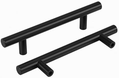 homdiy Black Cabinet Handles 30Pack 3-3/4inch Hole Center Kitchen Drawer Pulls and Knobs Stainless Steel Cabinet Hardware for Bathroom, Cupboard