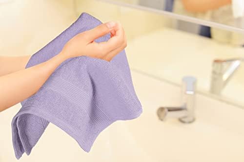 Belizzi Home Ultra Soft 6-Piece Hand Towel Set 16x28-100% Ringspun Cotton - Durable & Highly Absorbent Hand Towels - Ideal for use in Bathroom, Kitchen, Gym, Spa & General Cleaning - Purple