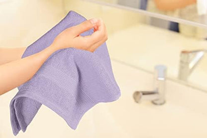 Belizzi Home Ultra Soft 6-Piece Hand Towel Set 16x28-100% Ringspun Cotton - Durable & Highly Absorbent Hand Towels - Ideal for use in Bathroom, Kitchen, Gym, Spa & General Cleaning - Purple