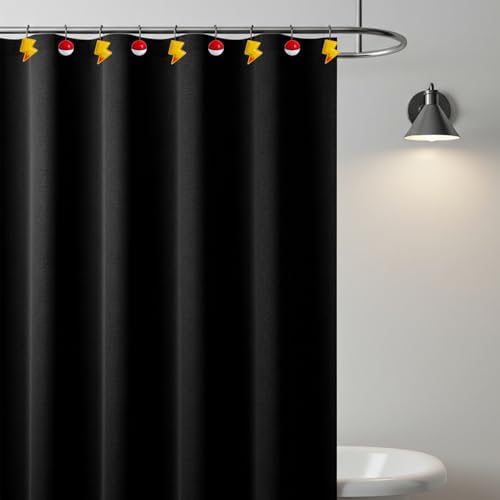 12-Piece Lightning Cartoon Anime Shower Curtain Hooks for Bathroom