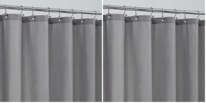 ALYVIA SPRING Waterproof Fabric Shower Curtain Liner - Soft & Light-Weight Cloth Shower Liner with Magnets, Hotel Quality & Machine Washable - Standard Size 72x72, Gray (Pack of 2)