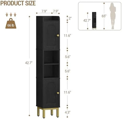 Hzuaneri Slim Bathroom Storage Cabinet, Narrow Bathroom Organizers,2 Doors