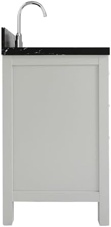 ARIEL Cambridge 48 Inch Single Rectangle Sink Bathroom Vanity with Nero Marquina Black Quartz Countertop 1.5 Inch in Grey
