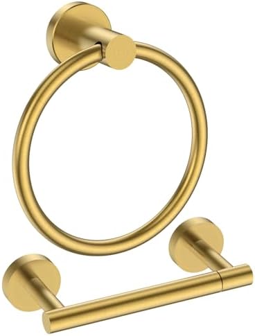 FORIOUS Toilet Paper Holder and Towel Ring Set, Bathroom Accessories Set